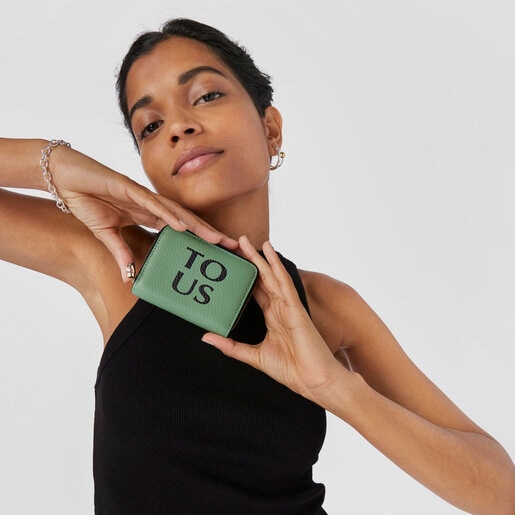 ארנק מטבעות TOUS Balloon מעור בצבע חאקי