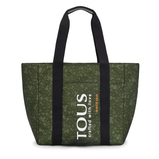 Large khaki-colored nylon Kaos Mini Evolution Tote bag