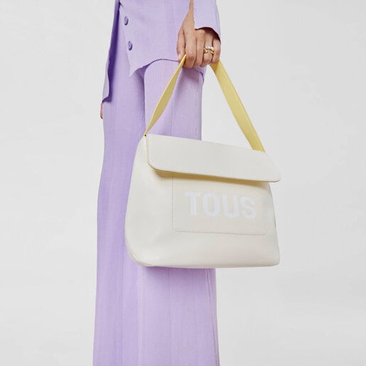 תיק כתף TOUS Maya קטן בצבע בז' וצהוב
