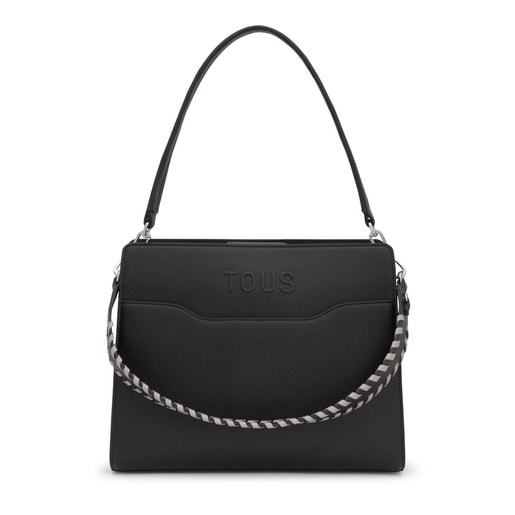 Borsa shopper nera media Audree Saffiano