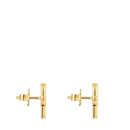 Pendientes pequeños con baño de oro 18 kt sobre plata 14 mm TOUS MANIFESTO