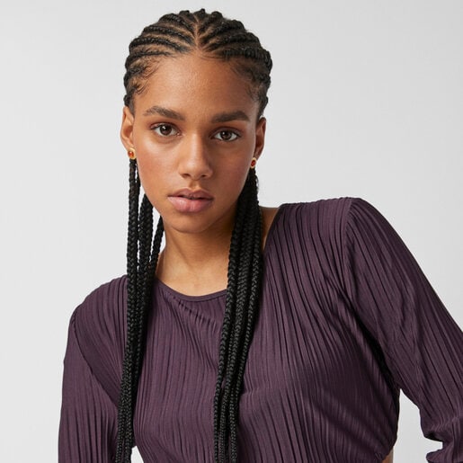 Aretes con baño de oro 18 kt sobre plata y cornalina Nattfall