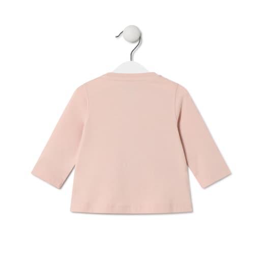 Camisola Ursos, corações e flores Casual cor-de-rosa