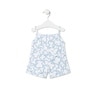 Girls short terry playsuit in Kaos blue