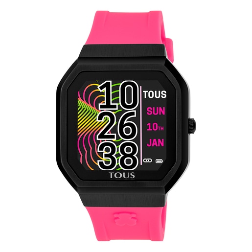 B-Connect Smartwatch with fuchsia silicone strap