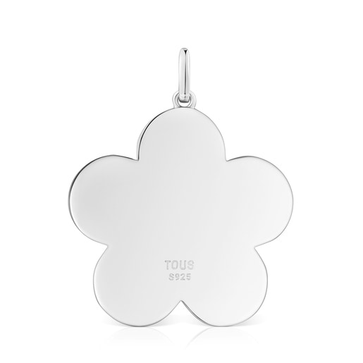 Medium 29mm silver flower Pendant Sweet Dolls