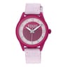 ピンクのアナログ式腕時計 Vibrant Sun