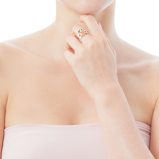 Кольцо Real Sisy с покрытием из розового золота и драгоценными камнями