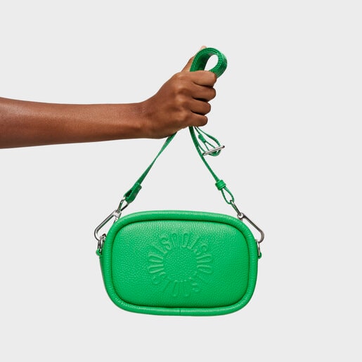 Green leather Crossbody reporter bag TOUS Miranda