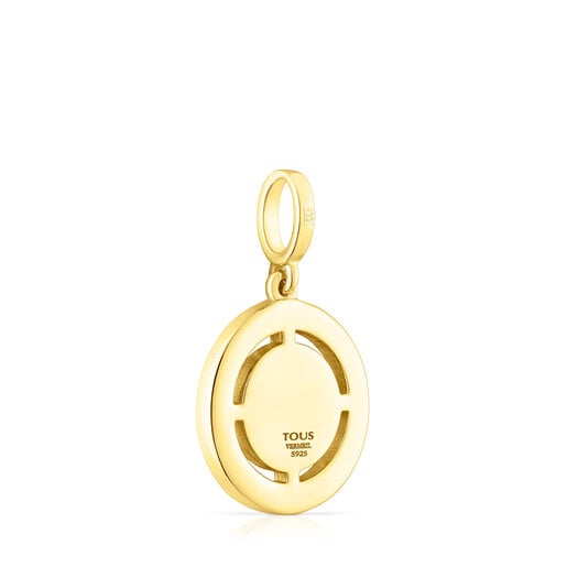 Silver vermeil TOUS Crossword Mama Mum pendant with gemstones and enamel