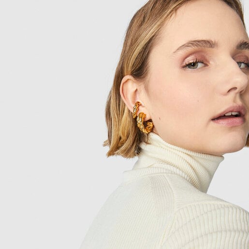 Earcuff XL con baño de oro 18 kt sobre plata Twisted