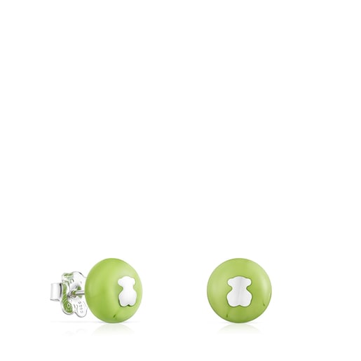 Σκουλαρίκια TOUS Icon Glass με πράσινο γυαλί Murano