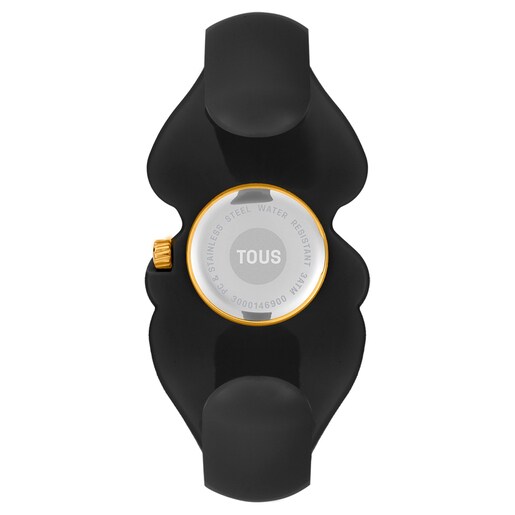 Gold-colored steel Analog watch with smoked brown polycarbonate T. L Bear Folks