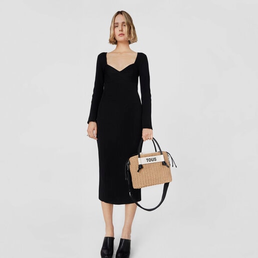 Modelo con capazo mediano negro Scoubidou