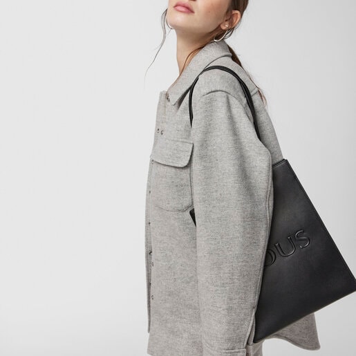 Large black T Pop Shopping bag