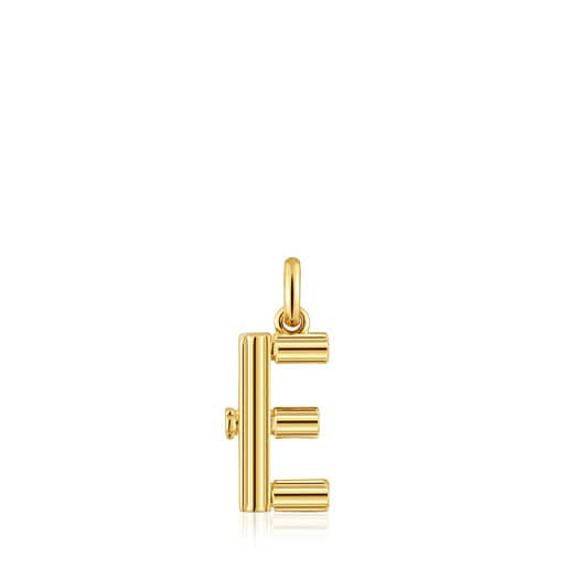 Medium 18kt gold plating over silver letter E Pendant TOUS Alphabet