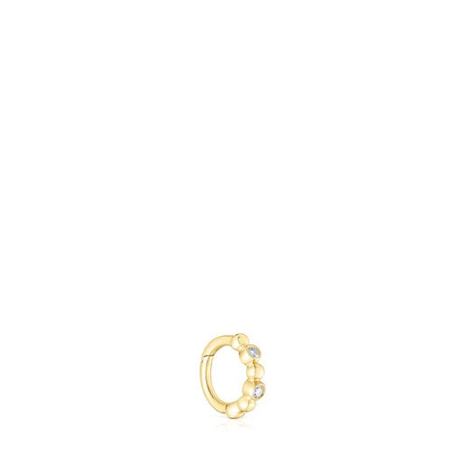 Boucle d’oreille Les Classiques petit anneau avec boules en or et diamants