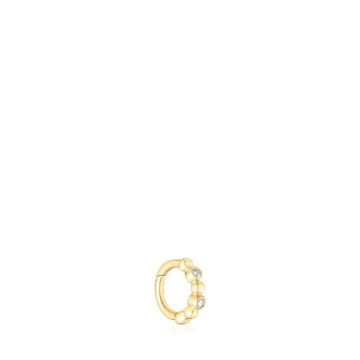 Small Hoop earring with gold balls and diamonds Les Classiques