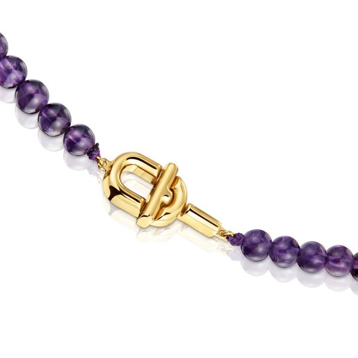 Manifesto Necklace with 18kt gold plating over silver with amethyst | TOUS