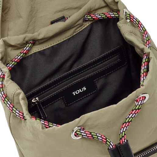 תיק גב TOUS Empire Cotton קטן בצבע חאקי