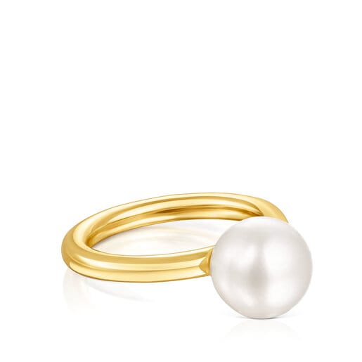 Tous Gloss – Prsteň zo žltého striebra Vermeil s perlou