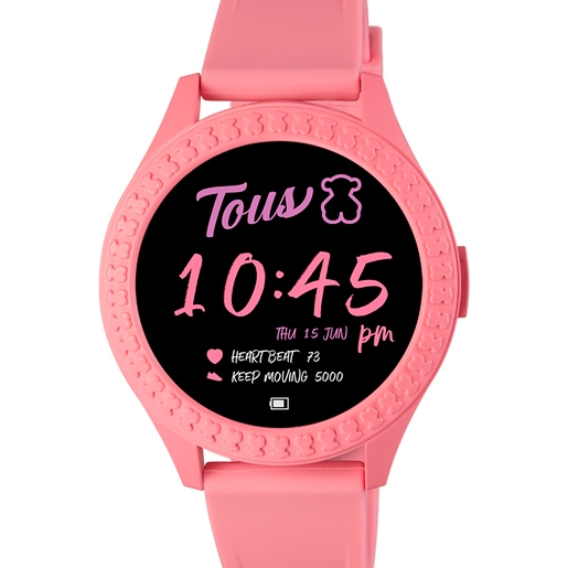 ピンクシリコンストラップが付いた腕時計 Smarteen Connect