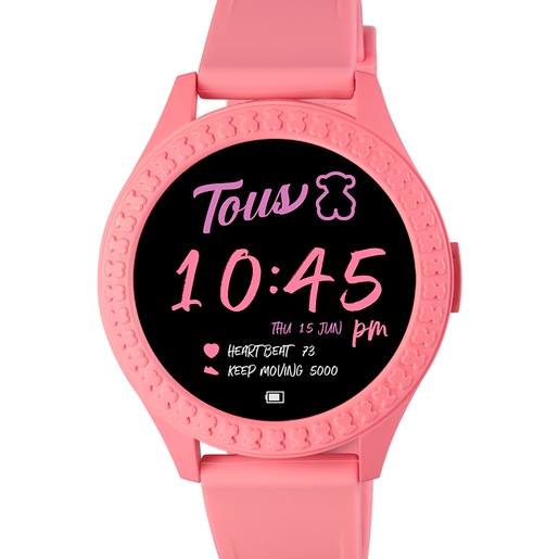 Rellotge smartwatch de polsera Smarteen Connect amb corretja de silicona rosa