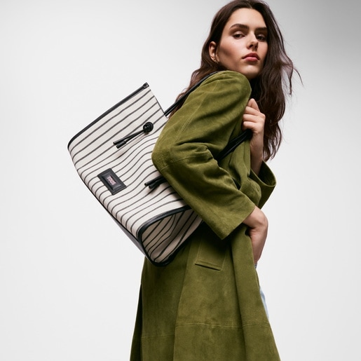 Shopper grande de jacquard negro TOUS Summer Holidays