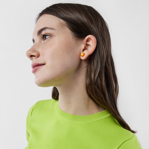 Aros de cristal de Murano naranja TOUS Icon Glass