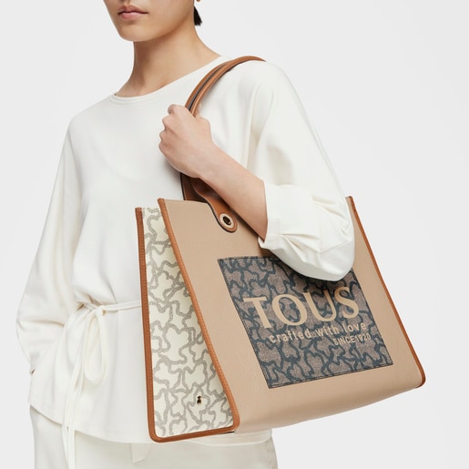 حقيبة تسوّق كبيرة باللونين البني والبيج من تشكيلة Amaya Kaos Icon