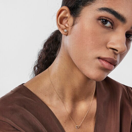 Arete ovalado de oro y diamantes TOUS Hav