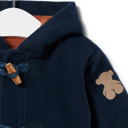 Hooded coat in Blue navy blue