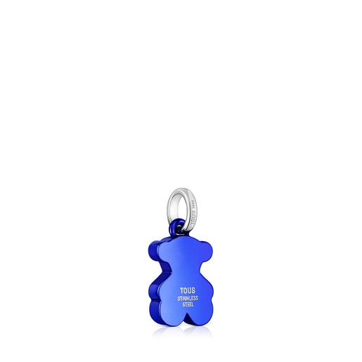 Pendentif ourson en acier bleu petit Sweet Dolls