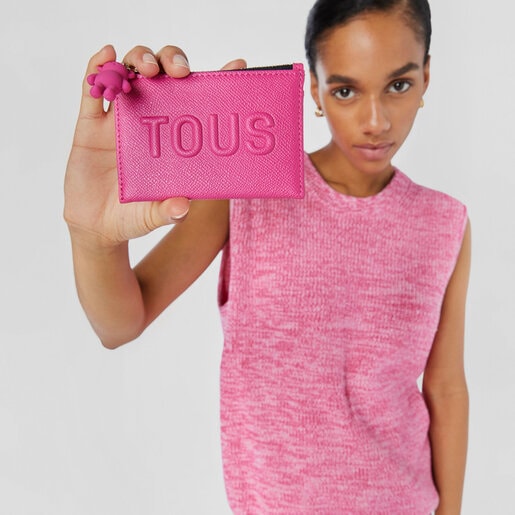 フューシャカラーのカードホルダー TOUS La Rue