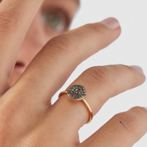 Silver Vermeil Nenufar Ring with Diamonds
