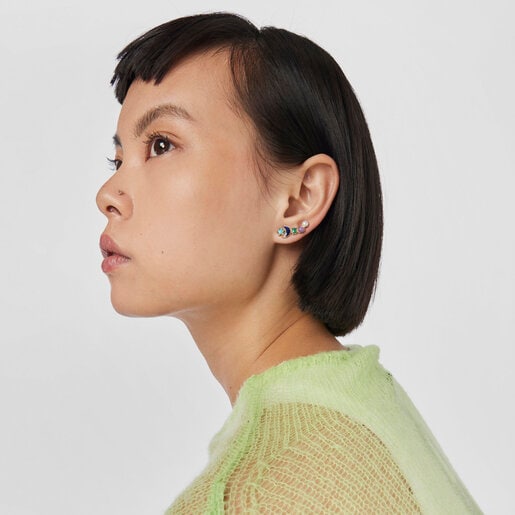 Серьга Glory из вермеля с драгоценными камнями