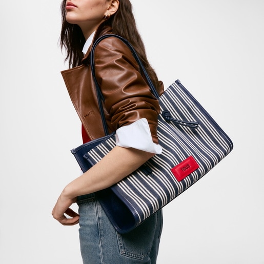 Shopper grande de jacquard azul TOUS Summer Holidays