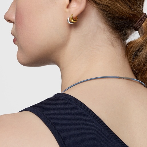 Collar de acero turquesa 2 mm TOUS Mesh Tube