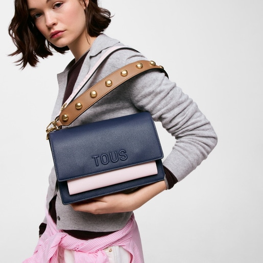 Medium blue and pink Crossbody bag Audree Saffiano