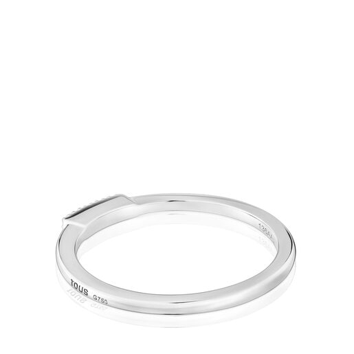 Small white-gold strip Ring with diamonds TOUS Grain