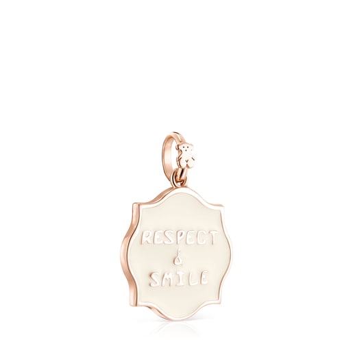 Colgante Respect & Smile con baño de oro rosa 18 kt sobre plata y esmalte Medallions