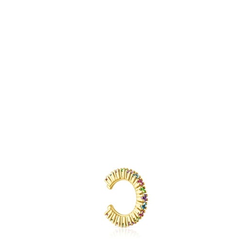 Earcuff con placcatura in oro 18 kt su argento e gemme TOUS Straight