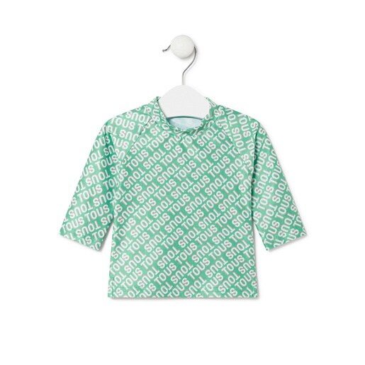 Long-sleeved beach t-shirt in Logo mist