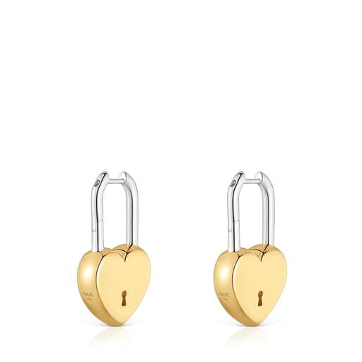 31 mm two-tone heart padlock Hoop earrings TOUS Unlock