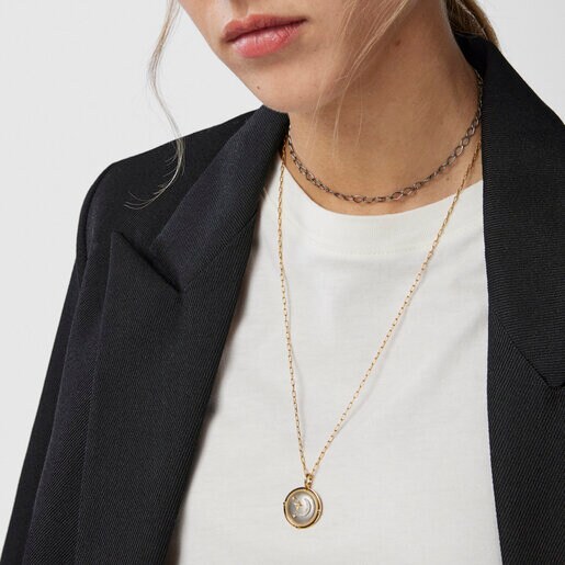 Dije luna de plata dark silver y diamantes Magic Nature