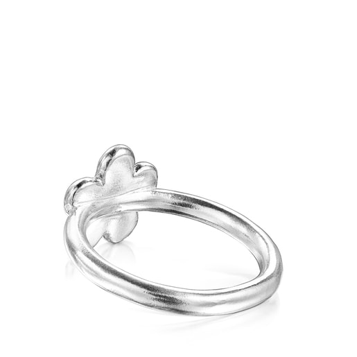 Two-tone Fragile Nature flower Ring