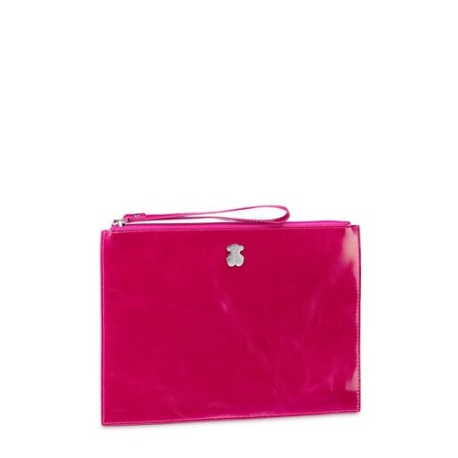 Clutch-Tasche Dubai aus Leder in Pink