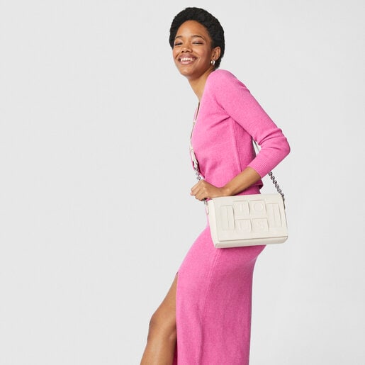 ベージュ＆モーブカラーのスモールクロスボディバッグ TOUS Damas