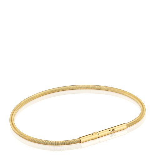 Mesh Tube gold colored IP steel Bracelet 17 cm