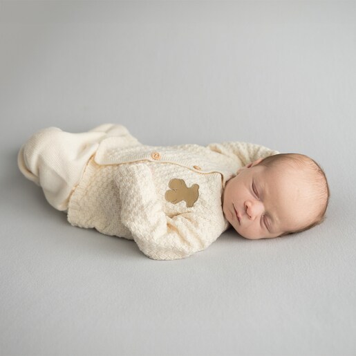 Knitted baby outfit in Tricot mist